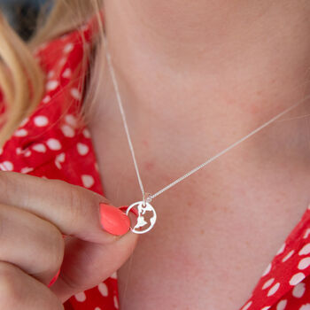 'You're My Whole World' Sterling Silver Globe Valentines Necklace, 2 of 8