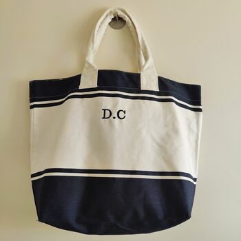 Personalised Cotton Canvas Nautical Tote Bag, 7 of 9