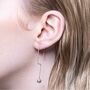 Silver Ball Drop Earrings, thumbnail 2 of 3