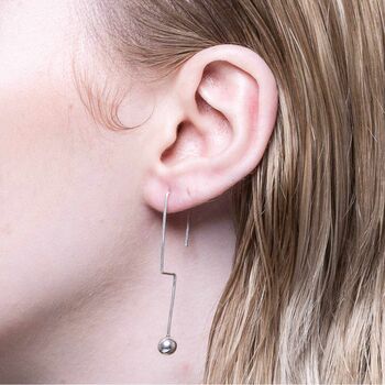 Silver Ball Drop Earrings, 2 of 3