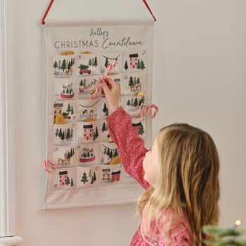 Personalised Reusable Fabric Christmas Advent Calendar, 2 of 4