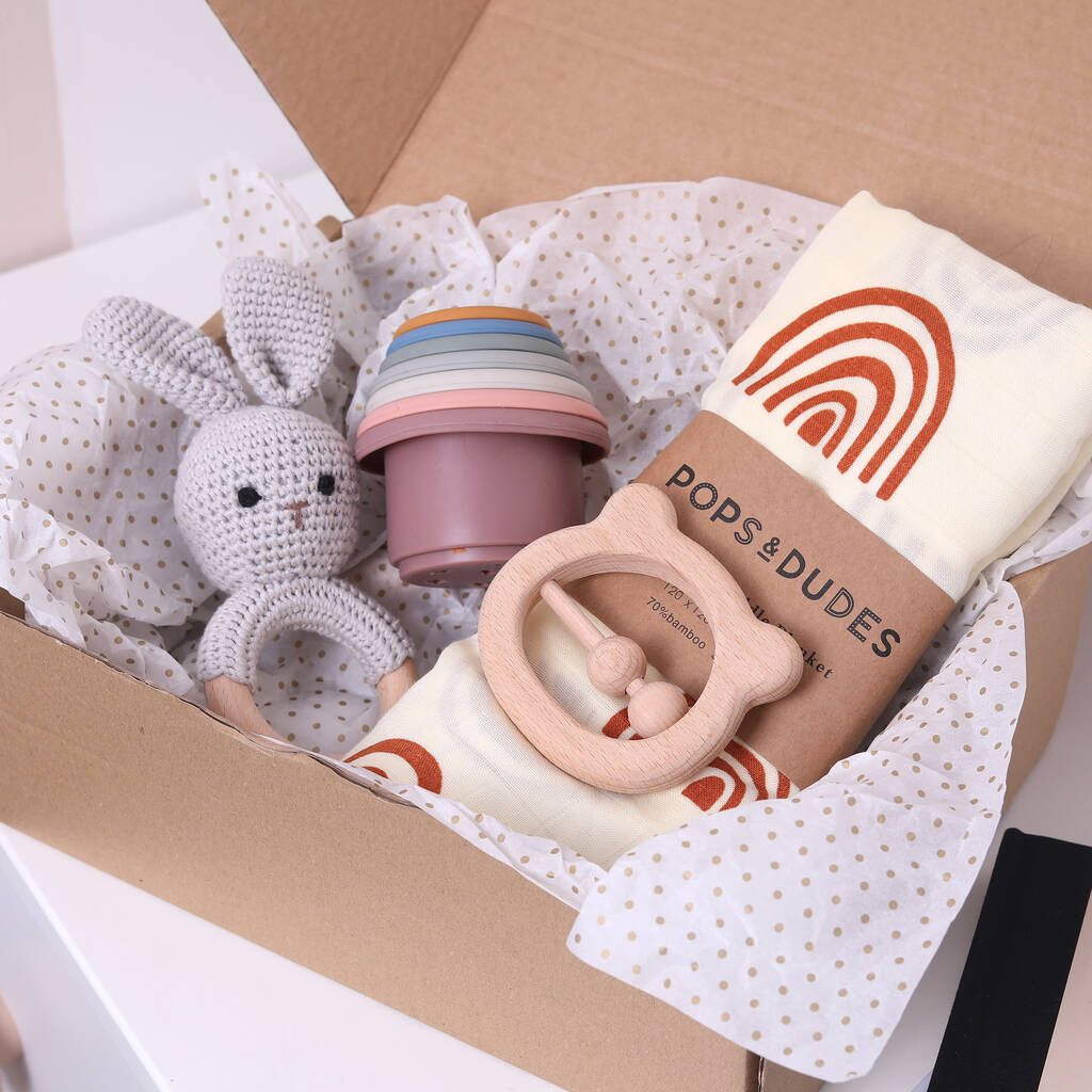 Taupe Rainbow Baby Gift Set, 1 of 8