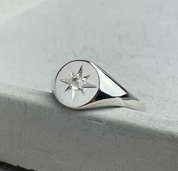 Sterling Silver Signet Ring Moonstone, 4 of 9