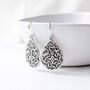 Silver Plated Floral Dangle Earrings, thumbnail 1 of 7