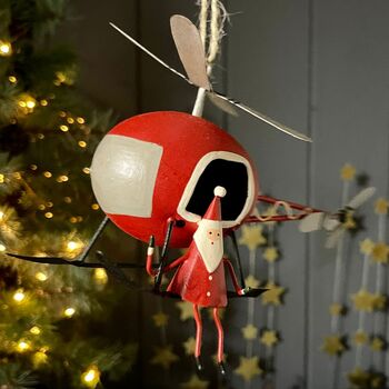 Santa On A Helicopter Hanging Christmas Decoration, 2 of 3