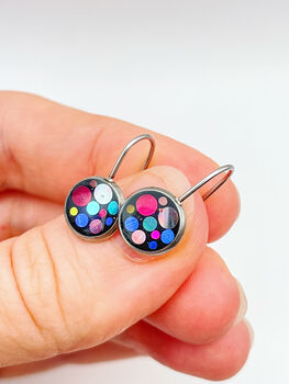 Elegant Disco Drop Earrings With Colourful Sparkles, 4 of 9
