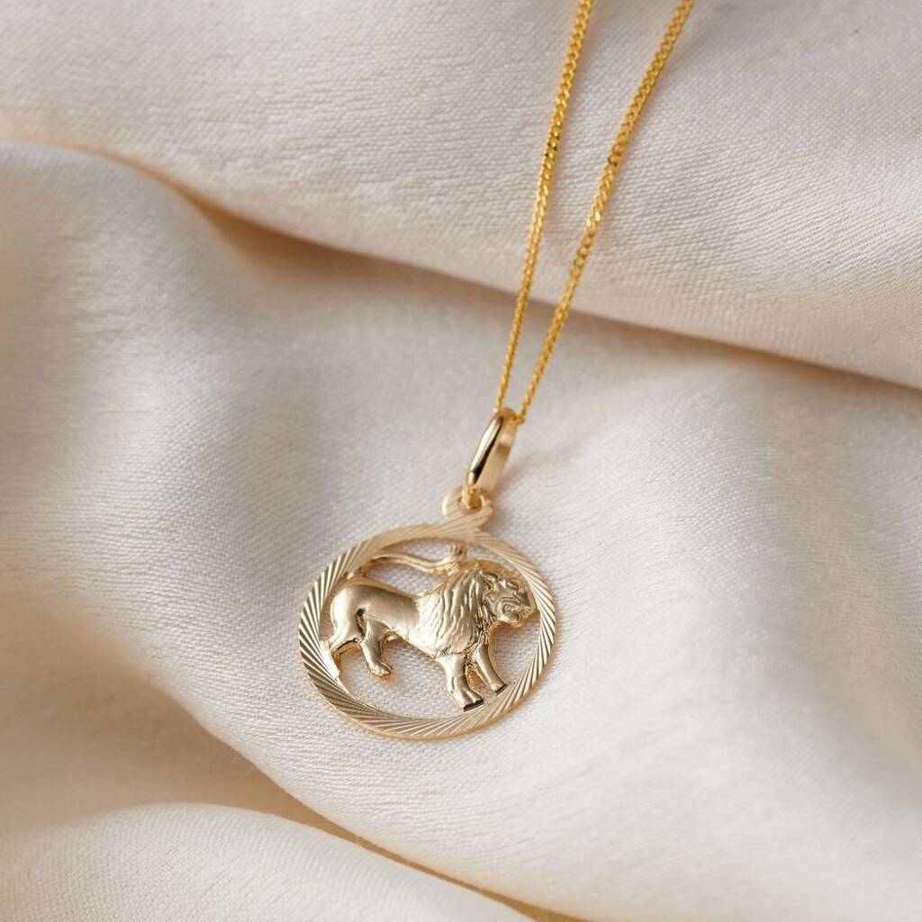 9ct Gold Zodiac Pendant Necklace By Posh Totty Designs