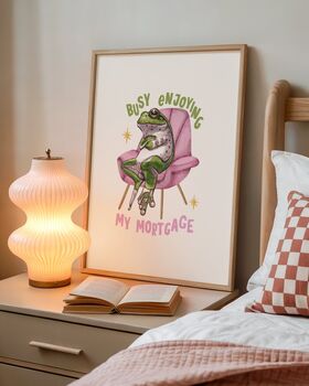 Busy Enjoying My Mortgage Frog Print, 2 of 4