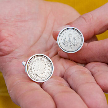 18th Birthday 2004 Five Pence 5p Coin Cufflinks, 2 of 12