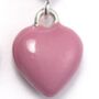 Sterling Silver Ball Bead Necklace With Pink Heart, thumbnail 1 of 4