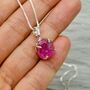 Raw Ruby Pendant Sterling Silver Chain Necklace, thumbnail 2 of 12
