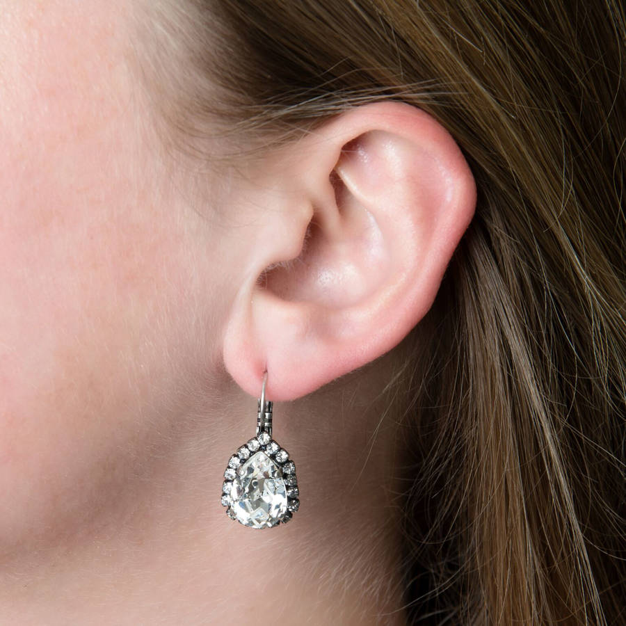 Vintage Style Pear Drop Bridal Earrings By Iscah and Mimi