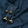 Gold Plated Christmas Ball Ear Climber Hook Earring, thumbnail 4 of 6