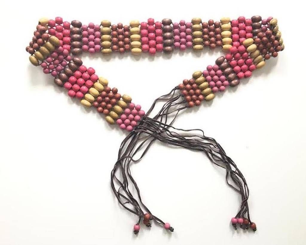 Wooden Beaded Bucket Bag And Belt By LuLLiLu