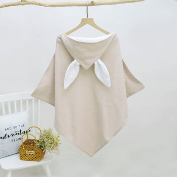 Tiny Alpaca Organic Hooded Cotton Baby Towel 75x75 Cm, 4 of 6