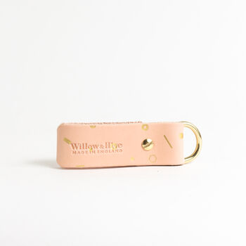 Geometric Gold Foil Leather Keyring, 3 of 5