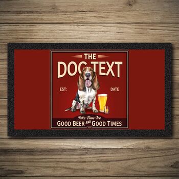 Personalised Bar Runner And Coasters Dog House Vintage, 2 of 8