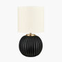 Black Terracotta Textured Ball Table Lamp, thumbnail 2 of 10