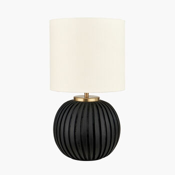 Black Terracotta Textured Ball Table Lamp, 2 of 10