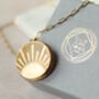 Art Deco Gold Sun Personalised Locket Necklace, thumbnail 7 of 9