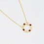 Round Garnet 18k Gold Plated Necklace Pendant, thumbnail 2 of 3