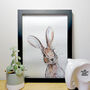Curious Hare Illustration Print, thumbnail 4 of 5