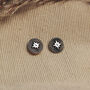 Silver Star Burst Stud Earrings With Optional Personalised Initial, thumbnail 1 of 7