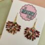 Under The Sea Coral Glitter Statement Earrings / Marine Life Statement Gift / Mermaid Aesthetic Jewellery Iridescent Sea Accessory / Summer Holiday Statement Tropical Beach Jewellery, thumbnail 4 of 5
