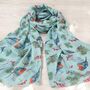 Festive Robin And Berry Print Scarf, thumbnail 4 of 7