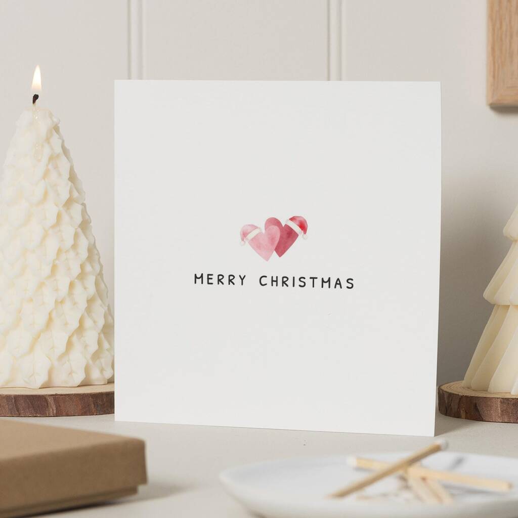Personalised Candy Cane Heart Christmas Card For Couple, 1 of 7