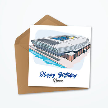Everton Fc Personalised Birthday Card, Hill Dickinson Stadium, 2 of 6