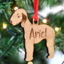 Bedlington Terrier Personalised Wooden Dog Decoration, thumbnail 7 of 8