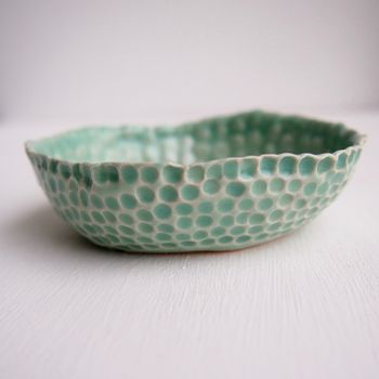 Handmade Turquoise And Gold Ceramic Jewellery Ring Dish, 4 of 6