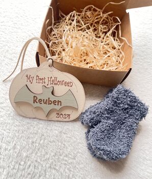 Baby's First Halloween 2025 Gift Box With Baby Mittens, 5 of 9