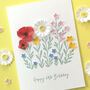 Happy Birthday Paper Wild Flower Card, thumbnail 2 of 7