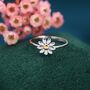 Sterling Silver Adjustable Daisy Flower Ring, thumbnail 1 of 8