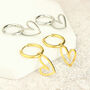 Heart Hoop Earrings In Silver Or Gold Colour, thumbnail 1 of 9