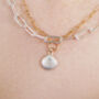 Emma Silver Shell Charm With Gold Plated Silver Chain, thumbnail 2 of 5