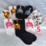 Novelty Fun Socks ~ Cats With Balls Five Pack, thumbnail 2 of 3