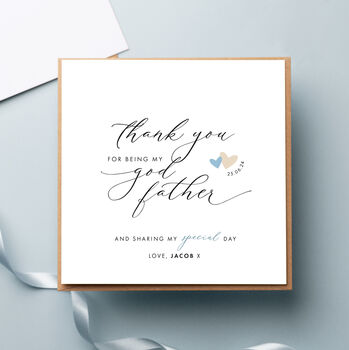 Thank You For Being My Godparents Christening/Baptism Card, 3 of 4
