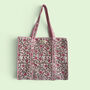 Pink And Green Ditsy Floral Quilted Cotton Tote Bag, thumbnail 1 of 4