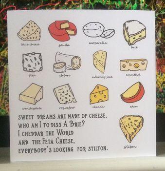 Sweet Dreams Are Made Of Cheese All Purpose Card, 3 of 5