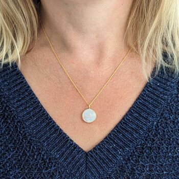 'The Circle' Moonstone June Birthstone Necklace, Gold Plated, 4 of 7