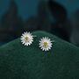 Delicate Daisy Flower Blossom Stud Earrings, thumbnail 3 of 11