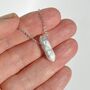 Sterling Silver Crystal Double Point Dainty Necklace Amazonite, Clear Quartz, Blue Lace Agate And White Howlite, thumbnail 5 of 7