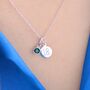 Sterling Silver Birthday Birthstone Necklace, thumbnail 4 of 8