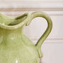 Green And White Dipped Ceramic Jug Vase, thumbnail 4 of 9