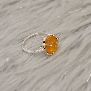 Raw Citrine Ring: November Birthstone, 4 of 7