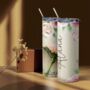 Personalised Pink Flowers Insulated Tumbler Bottle, thumbnail 1 of 6