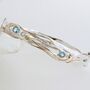 Organic Pearl And Blue Topaz Silver Bangle, thumbnail 4 of 9